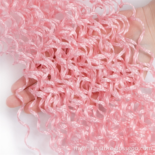 10 Pcs Synthetic Hair Extensions Curly Box Braiding Crochet Braids Pink White Pure Color Wholesale 18 Inch 25 strands per piece